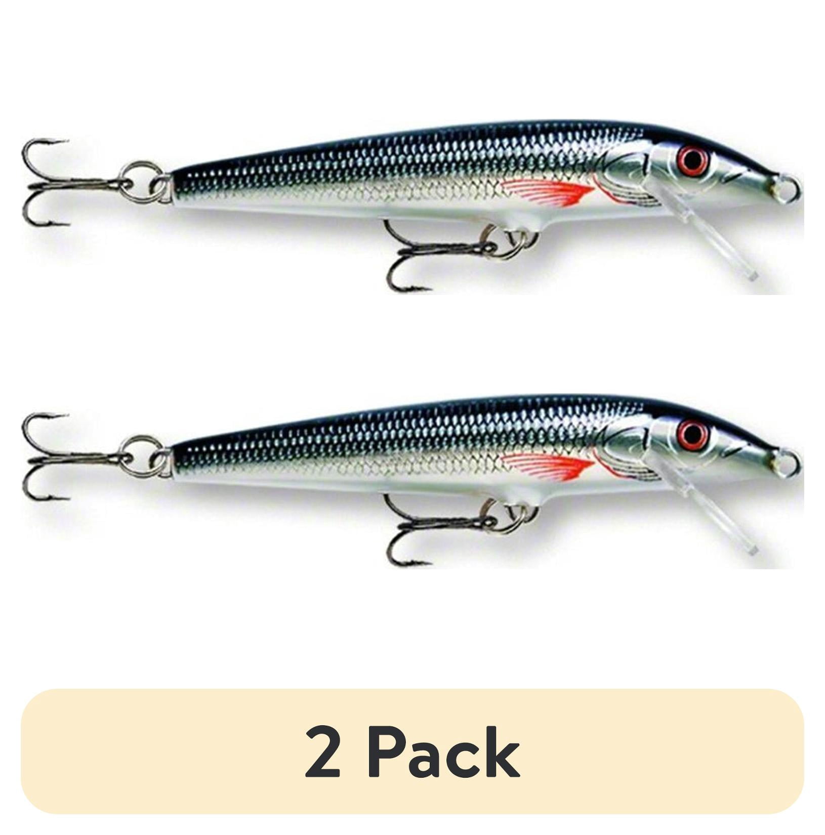 (2 pack) Rapala Original Floating Minnow Fishing Lure, Shiner,  2" 1/16 oz.