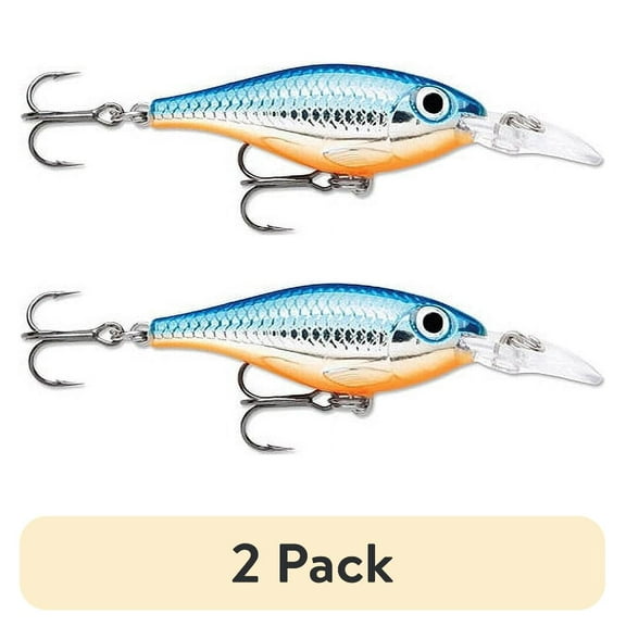 (2 pack) Rapala Ultra Light Shad 04 Crankbait Fishing Lure 1.5" 1/8oz Silver Blue