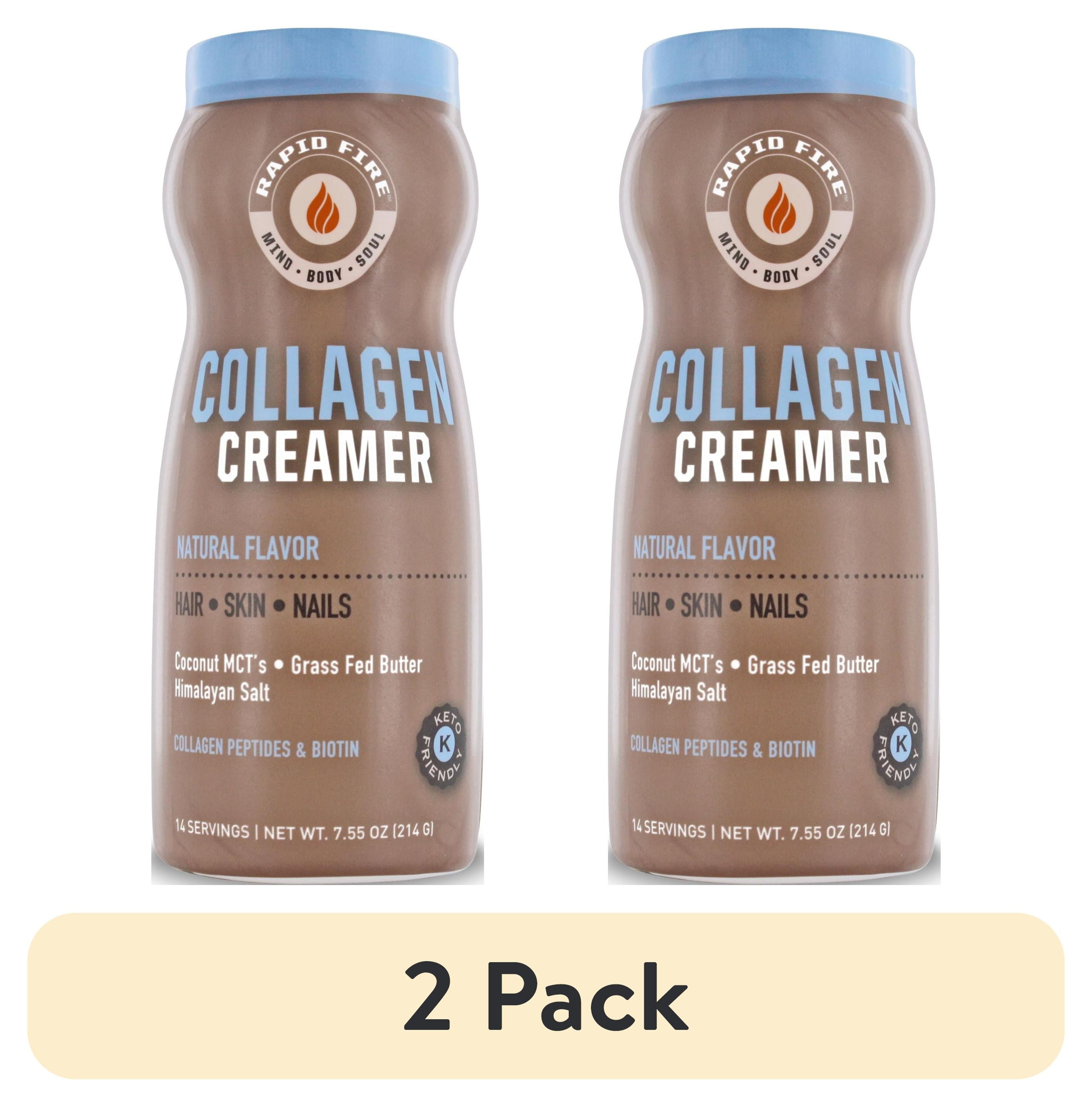 (2 pack) Rapid Fire Collagen Creamer with MCT Oil for Coffee & Tea, Supports Energy & Metabolism, Hair, Skin & Nail Support, 7.65 oz