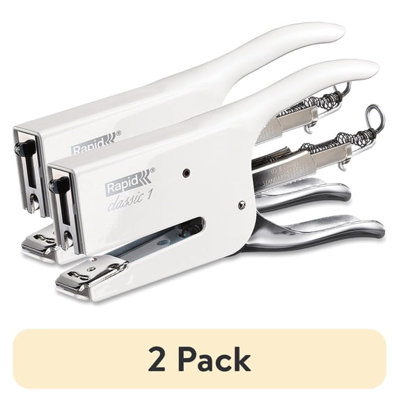 (2 pack) Rapid Retro Classic K1 Plier Stapler, White