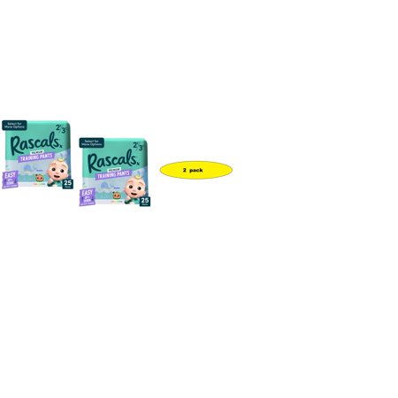 (2 pack)Rascals Premium CoComelon Absorbent Potty Training Pants 2T-3T, 25 Count (Select for More Options) Unisex