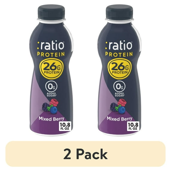(2 pack) Ratio Protein Dairy Drink, Mixed Berry, 26g Protein, 10.8 fl oz
