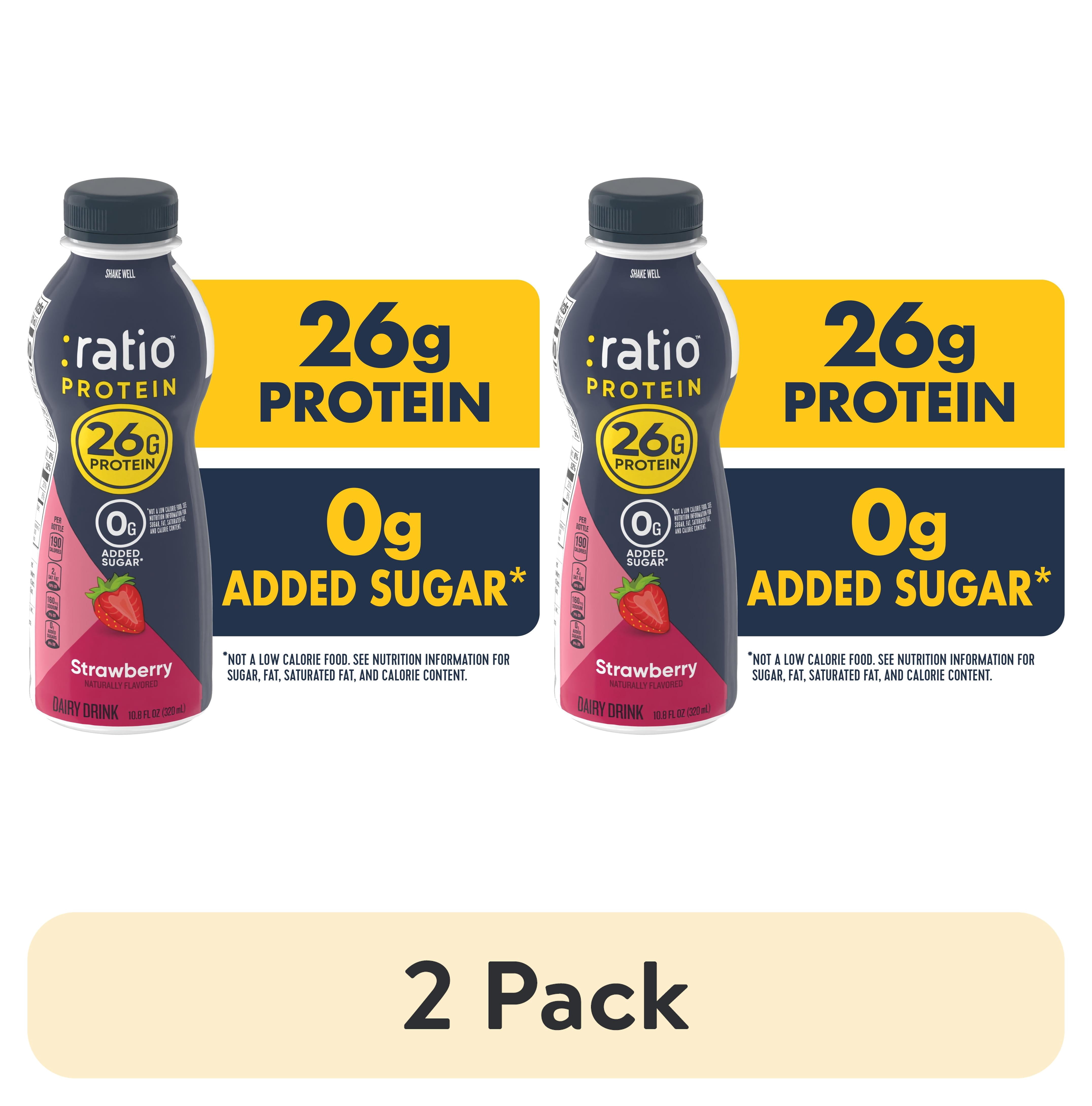 (2 pack) Ratio Protein Dairy Drink, Strawberry, 26g Protein, 10.8 fl oz