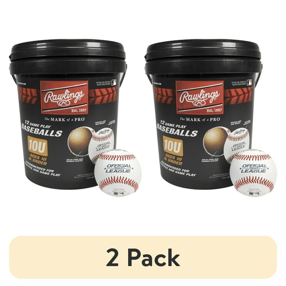 (24 pack) Rawlings | Official League CROLB Practice Youth Baseballs | Youth/10U | Bucket | 12 Count