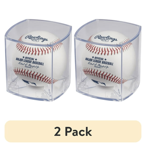 (2 pack) Rawlings | Official Major League Baseball | Display Case Included | MLB | ROMLB-R