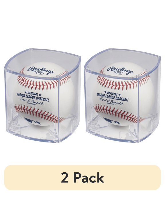 (2 pack) Rawlings | Official Major League ROMLB-R Baseball | Display Case Included | MLB | 1 Count
