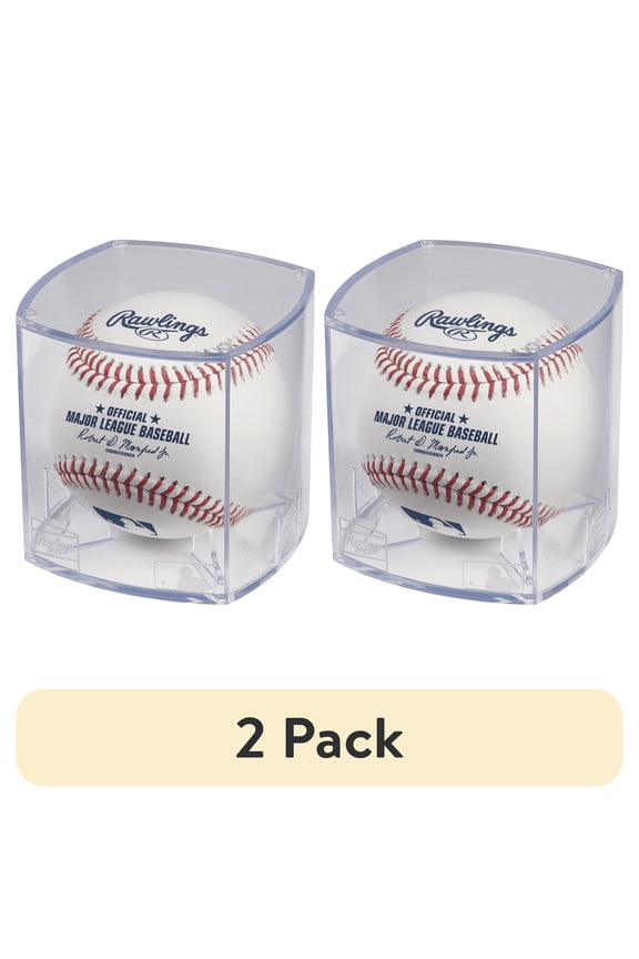 (2 pack) Rawlings | Official Major League Baseball | Display Case Included | MLB | ROMLB-R