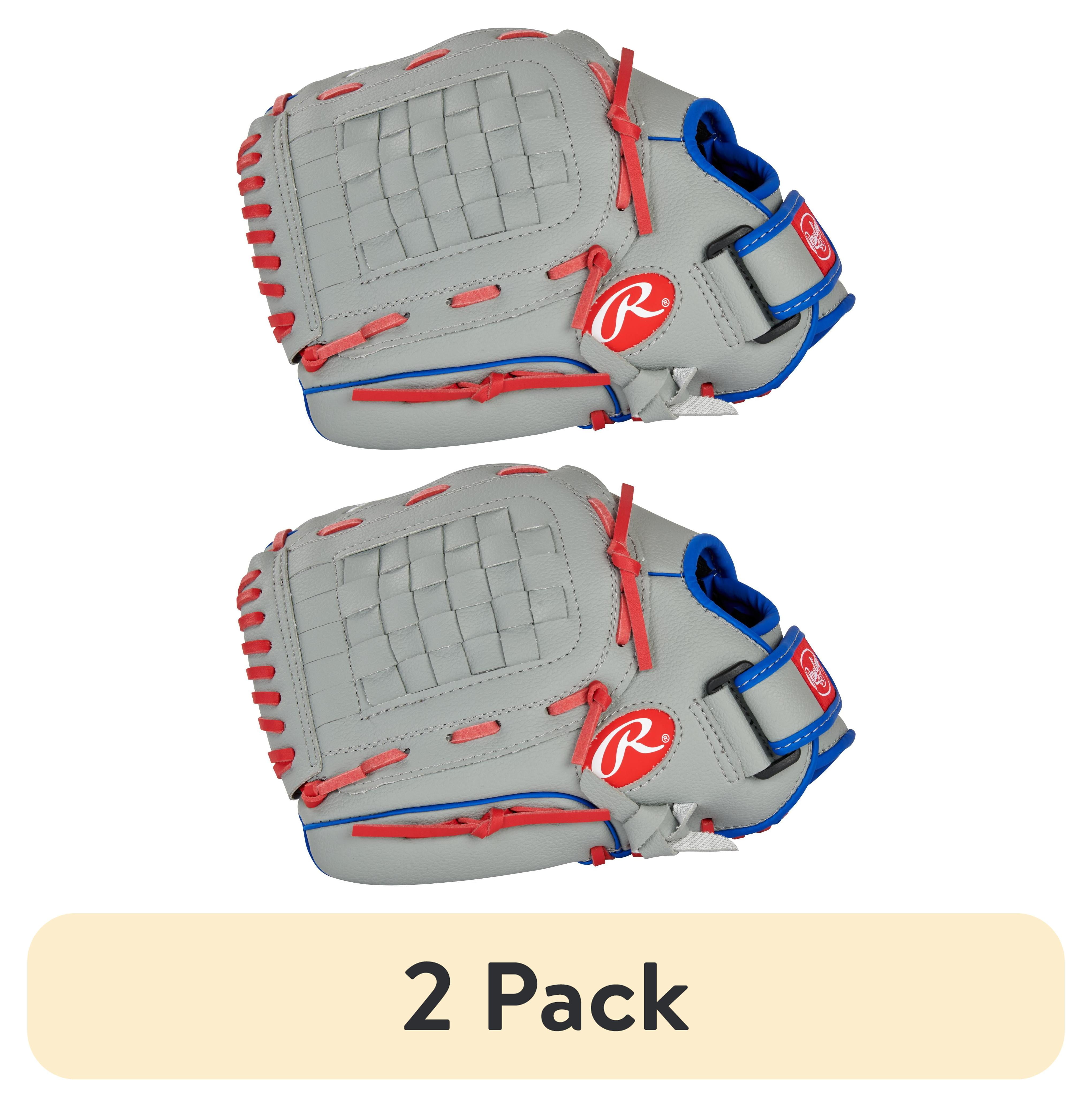 Rawlings Players Series Youth Baseball Gloves, Gray/Red,