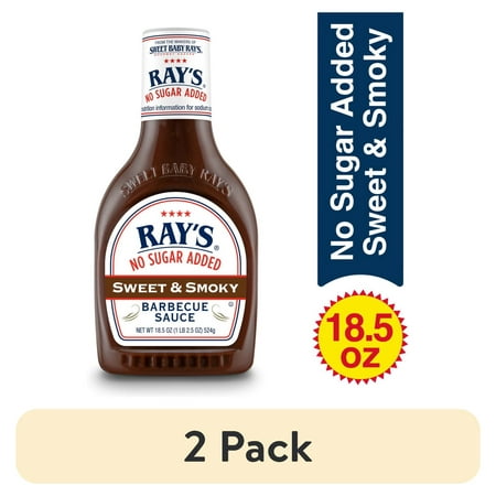 (2 pack) Ray's® No Sugar Added Sweet & Smoky Barbecue Sauce 18.5 oz