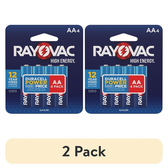 (2 pack) Rayovac High Energy AA Batteries (4 Pack), Double A Batteries