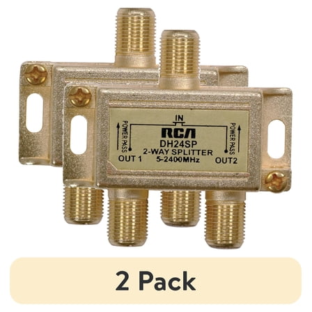 (2 pack) Audiovox 2-Way RCA Digital Plus Signal Splitter - 2-way - 2.4GHz