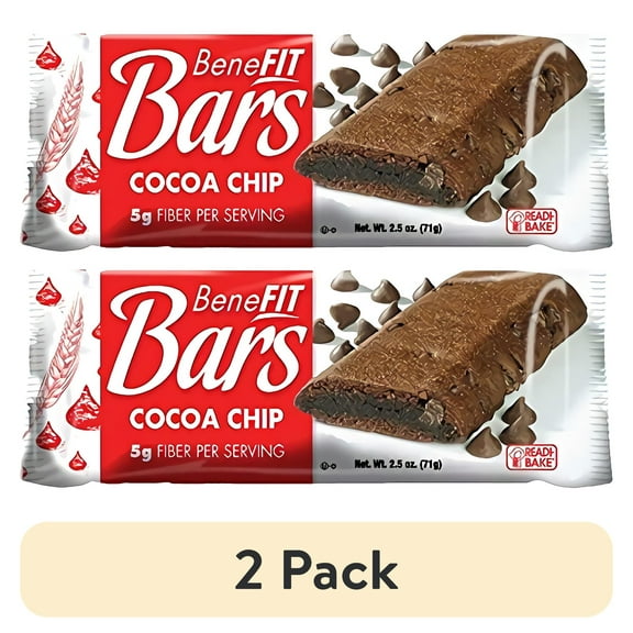 (2 pack) Readi Bake Benefit Whole Grain Cocoa Chip Bar, 2.5 Ounce -- 48 per case.