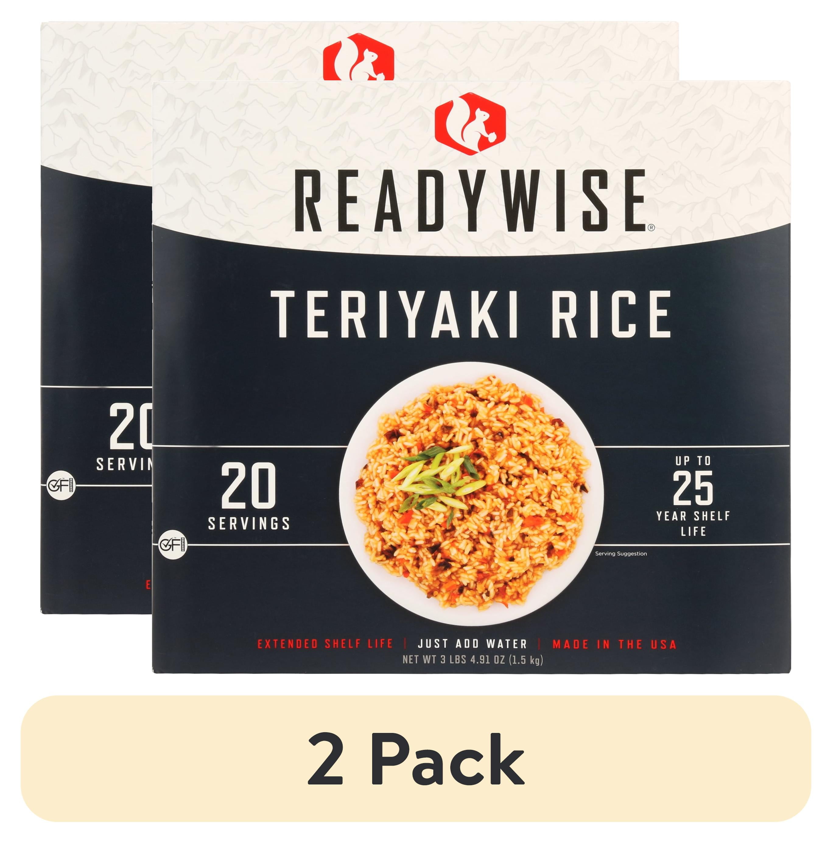 (2 pack) Ready Wise Teriyaki & Chicken 20 Serving, Shelf-Stable, Emergency Meal