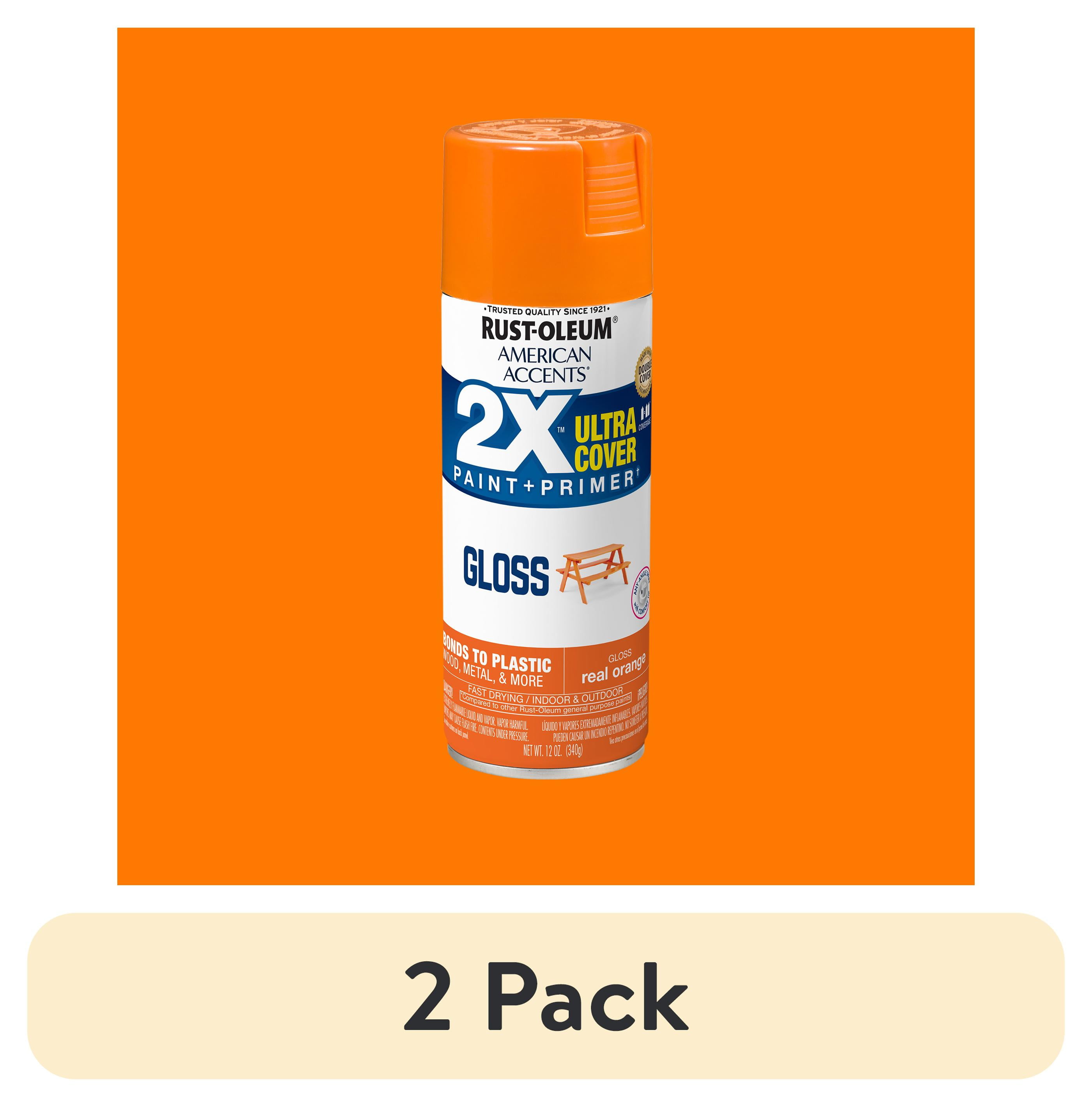 2 pack) Real Orange, Rust-Oleum American Accents 2X Ultra Cover