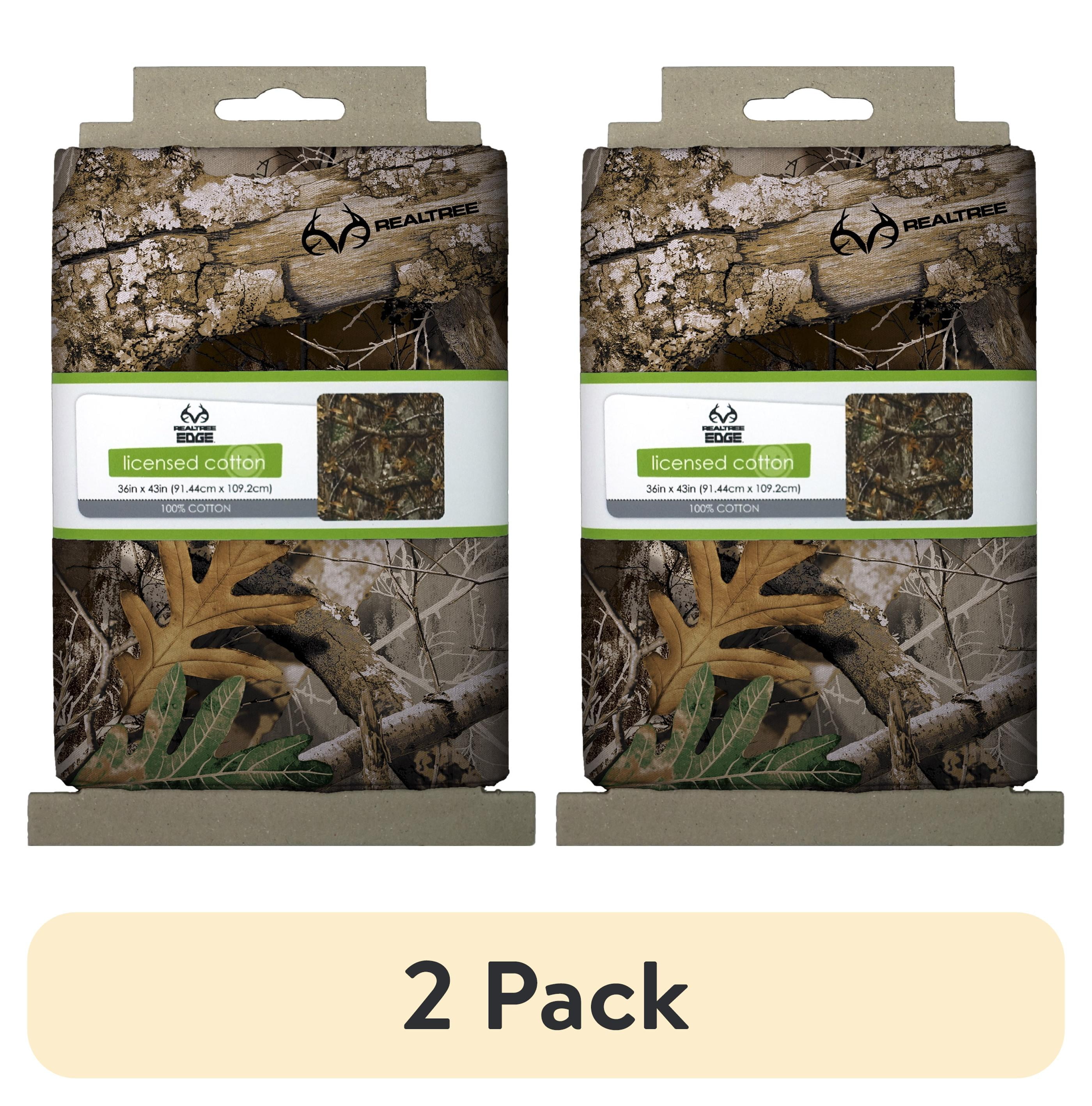 (2 pack) Real Tree 1 Yard 100% Cotton Edge 2 Camo, Multi-color, 44" Wide for Quilting & Sewing