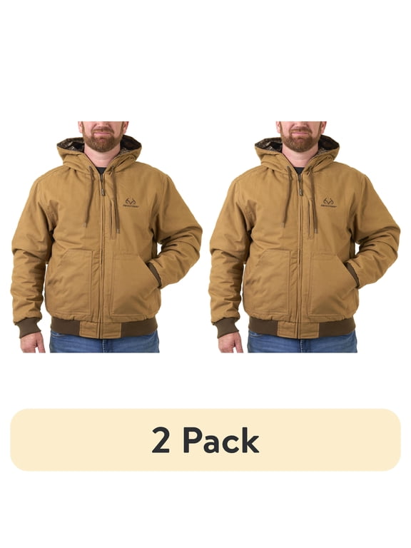 (2 pack) Realtree APX Men's Reversible Work to Hunt Jacket, Bomber, Sizes S-3XL