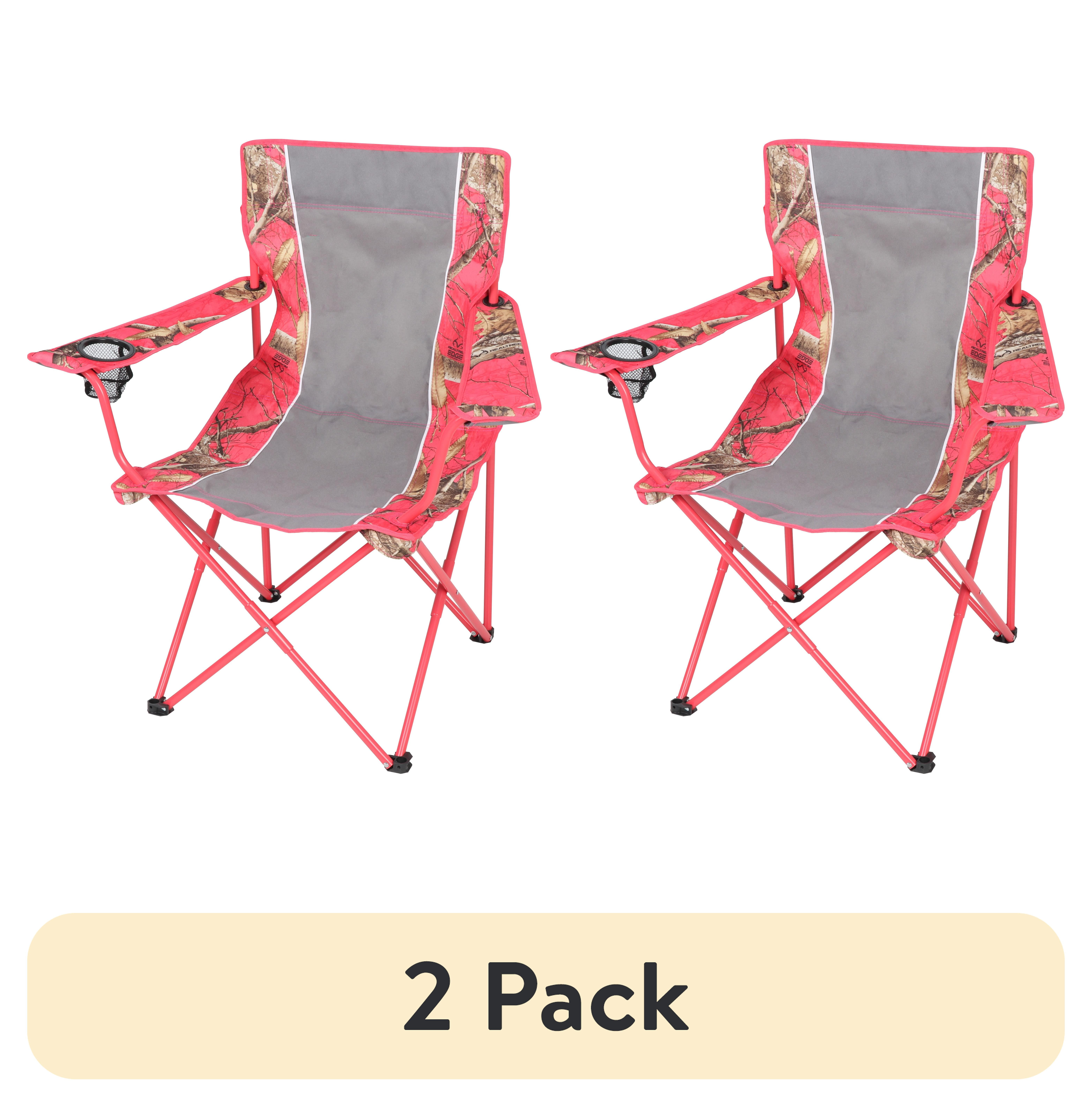 pack) Realtree Basic Camo Outdoor Camping Chair with Cup Holder