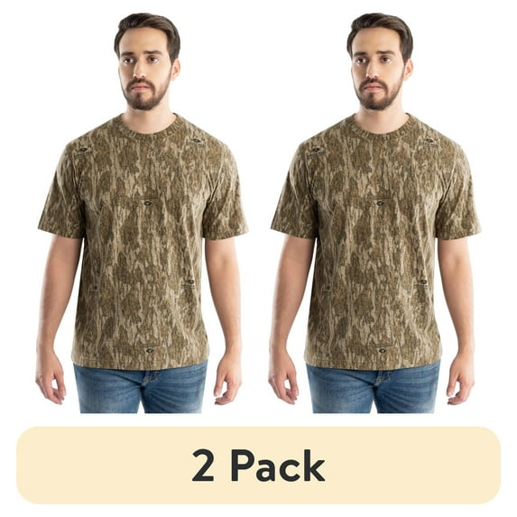 (2 pack) Realtree Men's Long Sleeve Scent Control Hunting Camouflage T-Shirt, size S-3XL
