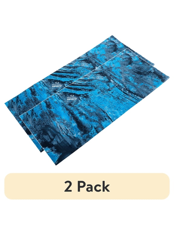 (2 pack) Realtree Neck Gaiter, Solar Guard Fabric, UV Protection, Moisture Wicking, Fishing Face Cover, One Size Fits Most