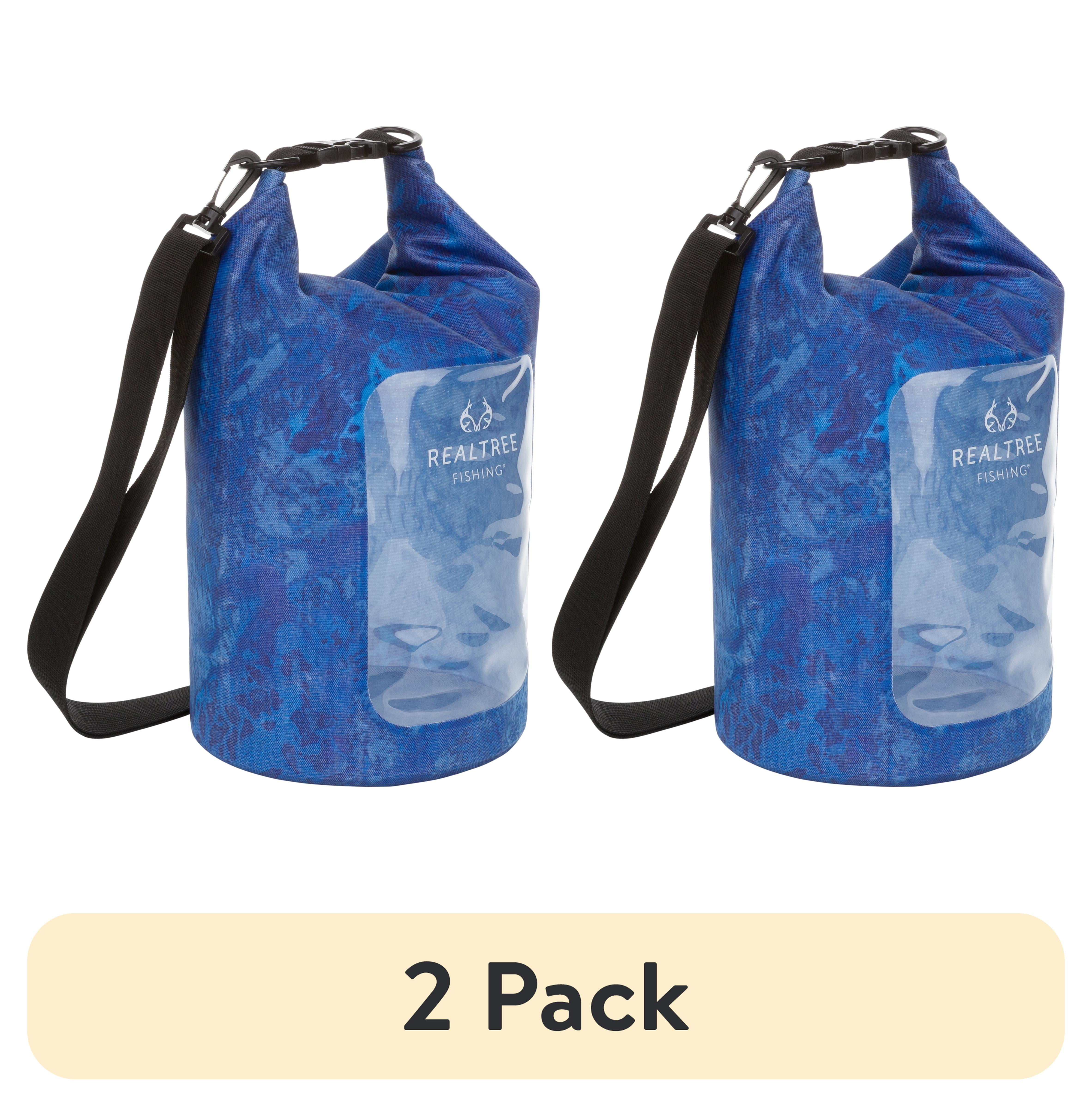 (2 pack) Realtree Wav3 10 L Waterproof Roll Top Dry Bag, Unisex, Lightweight, Blue