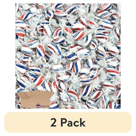 (2 pack) Red, Blue, & White Cylinder Shaped Mint Candy Twists, 5lb.
