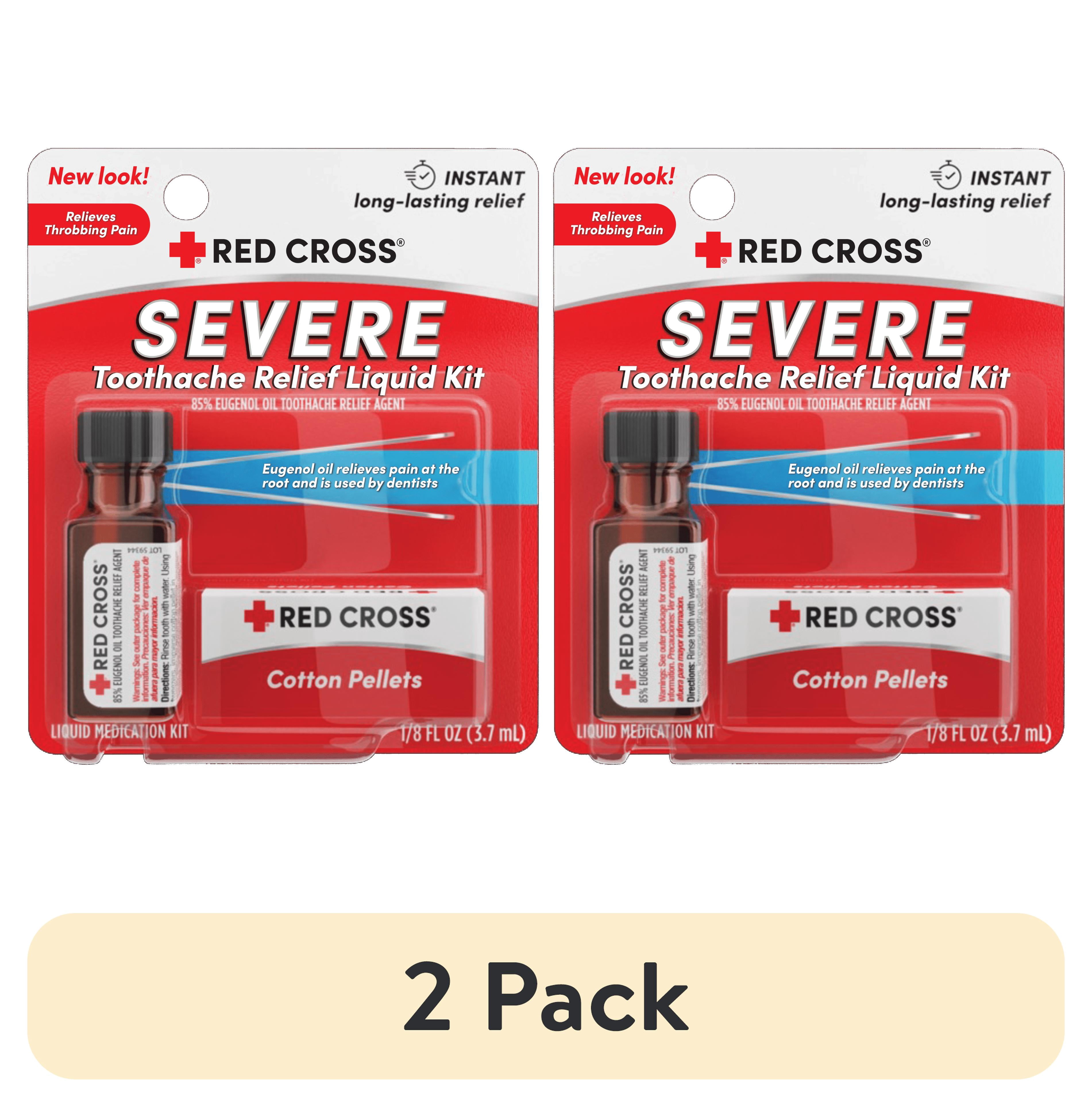 (2 pack) Red Cross Toothache Medicine Kit, Instant Pain Relief of Throbbing Toothache, 1/8 (.125) fl oz