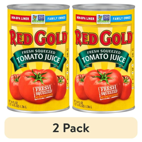 (2 pack) Red Gold Fresh Squeezed Tomato Juice, 46 oz Can