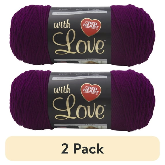 (2 pack) Red Heart Acrylic Boysenberry Yarn, 390 yd
