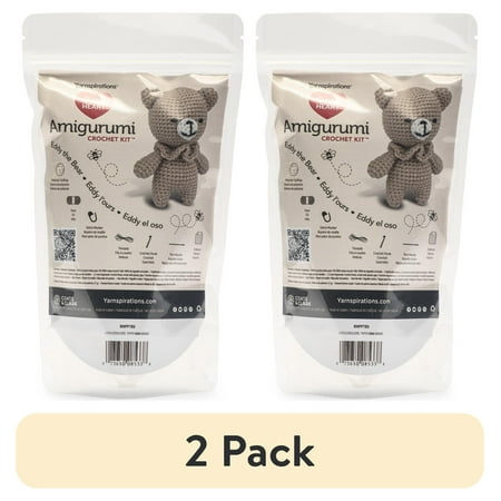 (2 pack) Red Heart Amigurumi Crochet Kit, Eddy the Bear