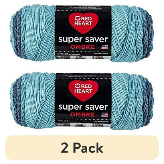 (2 pack) Red Heart E305.4985 Ombre Yarn Blue-Tiful