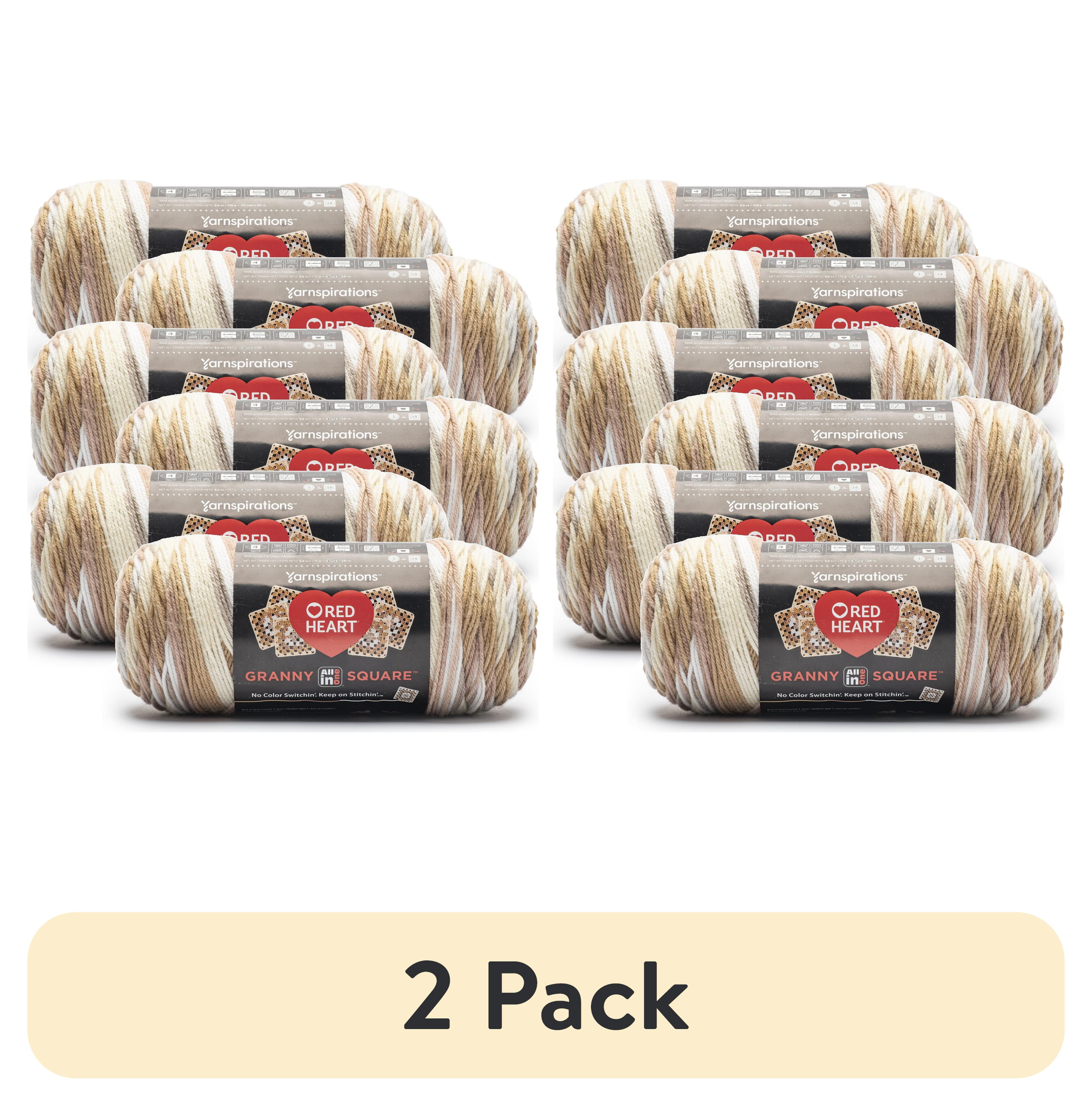 (2 pack) Red Heart™ Granny Square 250g Yarn (6 Pack), Aran - Cream