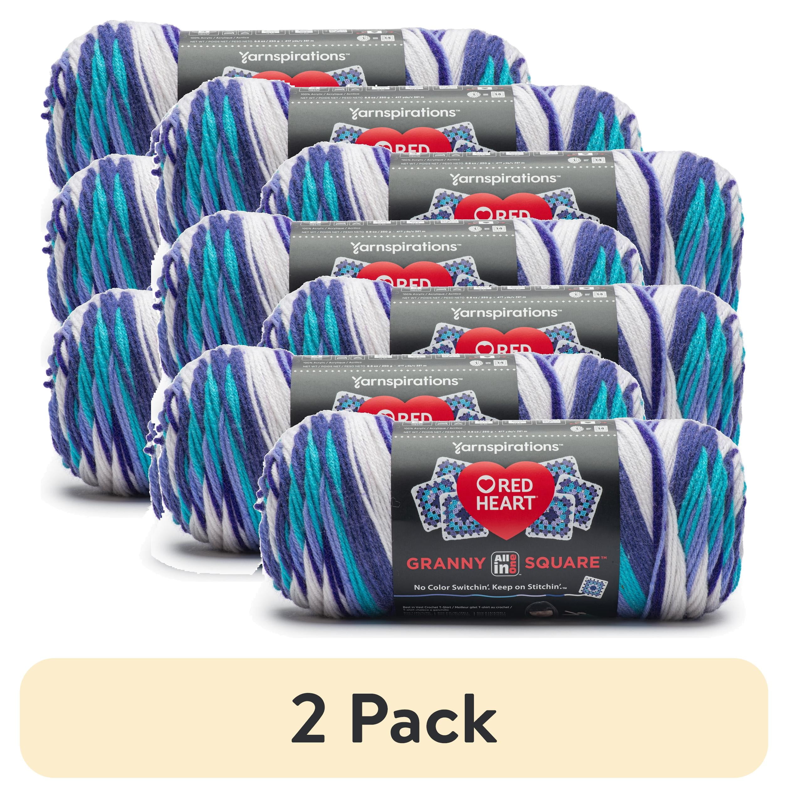 (2 pack) Red Heart™ Granny Square 250g Yarn (6 Pack), Soft White - Amethyst