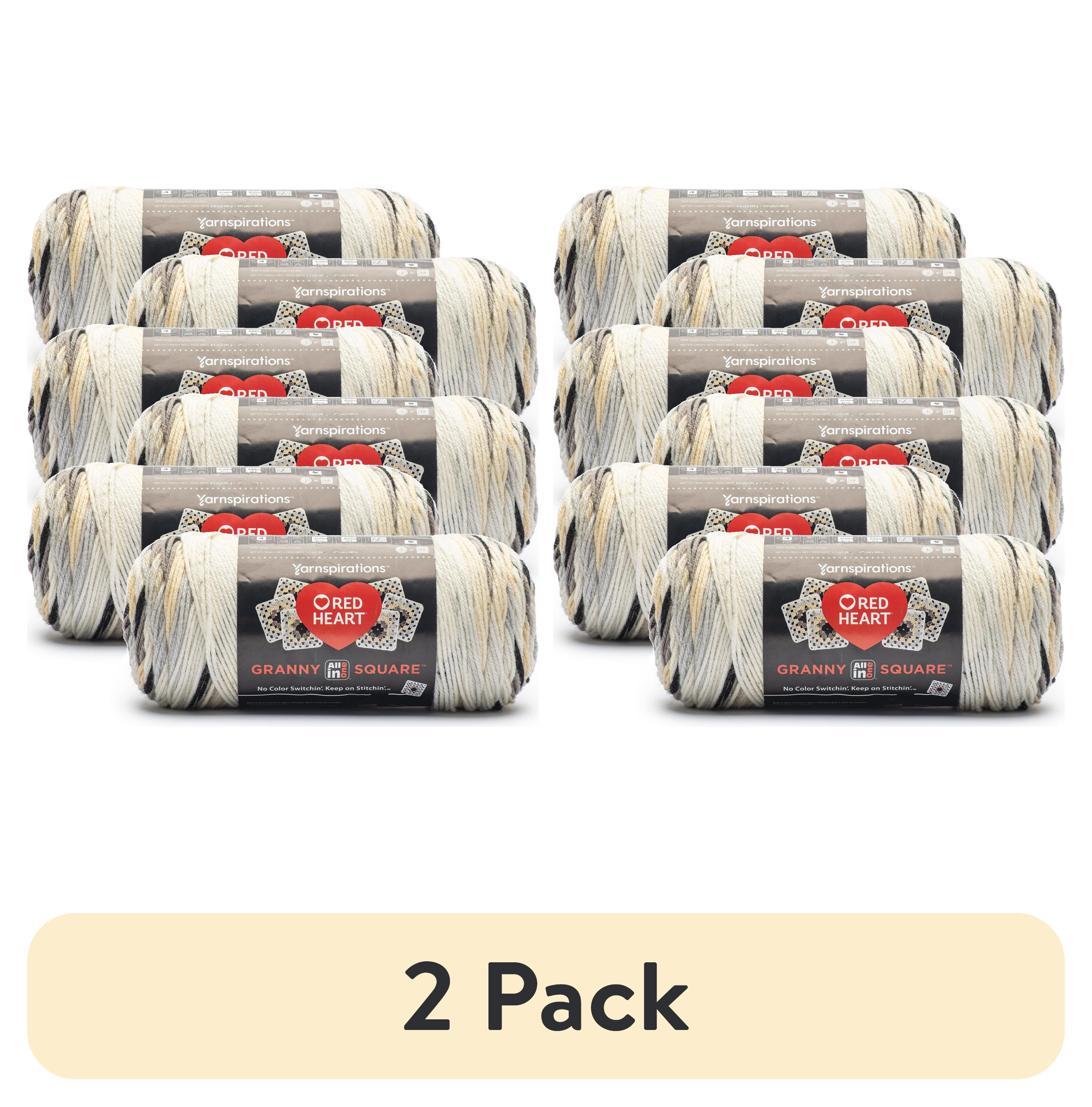 (2 pack) Red Heart™ Granny Square 250g Yarn (6 Pack), Soft White - Shadow