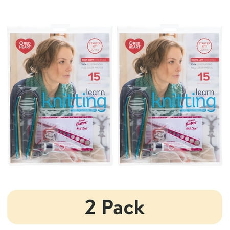 (2 pack) Red Heart® Learn Knitting Kit with Circular Needles