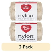 2 pack Red Heart Size 18 Nylon Crochet Thread, 150 Yards, White