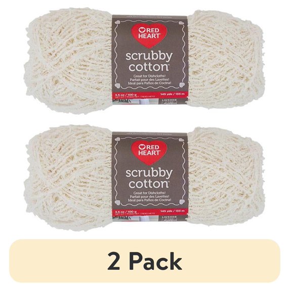 (2 pack) Red Heart Scrubby Cotton Yarn-Loofa