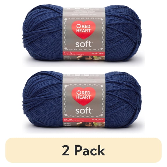 (2 pack) Red Heart® Soft™ #4 Worsted (Medium) Acrylic Yarn, Royal Blue 5oz/142g 256 Yards