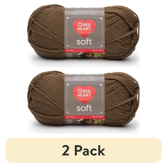 (2 pack) Red Heart® Soft™ #4 Worsted (Medium) Acrylic Yarn, Toast 5oz/142g 256 Yards