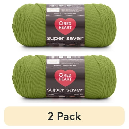 (2 pack) Red Heart® Super Saver® 4 Medium Acrylic Yarn, Citron 7oz/198g, 364 Yards