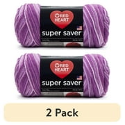 2 pack Red Heart  Super Saver  #4 Worsted Acrylic Yarn, Purple tones 5oz/142g 236yd