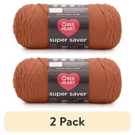(2 pack) Red Heart® Super Saver® 4 Medium Acrylic Yarn, Sienna 7oz/198g, 364 Yards