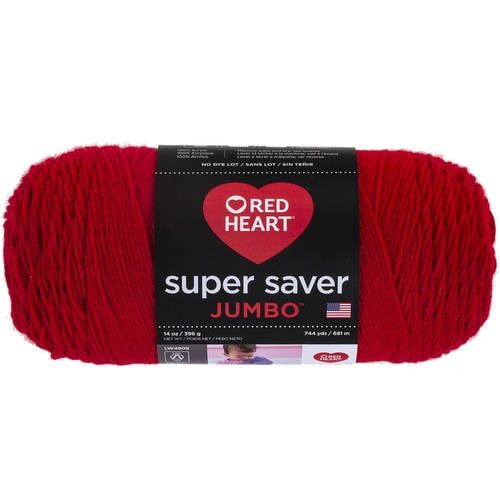 (2 pack) Red Heart Super Saver Jumbo Yarn, Cherry Red