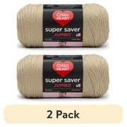 (2 pack) Red Heart Super Saver Jumbo Medium Acrylic Buff Yarn, 744 yd