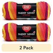 (2 pack) Red Heart® Super Saver™ #4 Worsted Acrylic Yarn, Fruity stripe 5oz/142g 236yd