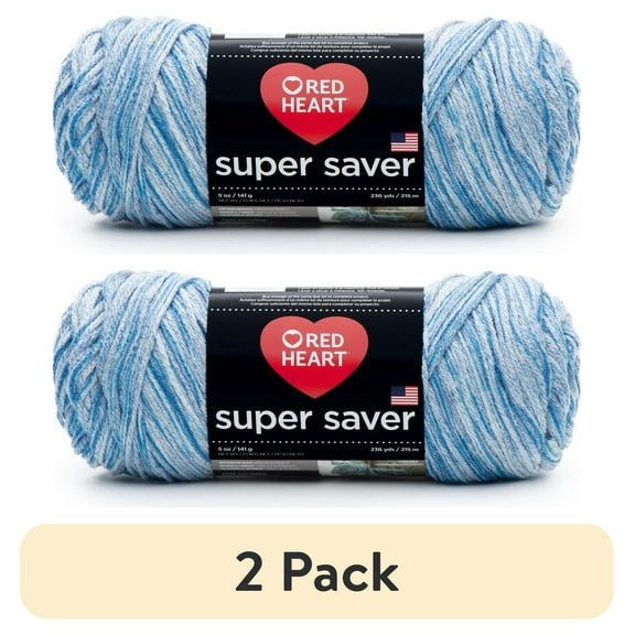 (2 pack) Red Heart® Super Saver™ #4 Worsted Acrylic Yarn, Lapis 5oz/142g 236yd