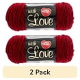 thumbnail image 1 of (2 pack) Red Heart With Love Berry Red Yarn, 7 ounces, 370 yards, 1 of 4
