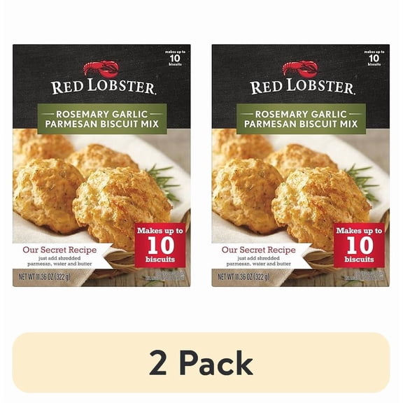 (2 pack) Red Lobster Rosemary Garlic Parmesan Biscuit Mix, Rosemary Garlic Herb Seasoning Included, 11.36 Oz Box ( Pack of 2 )