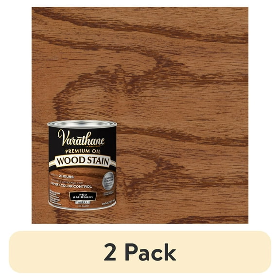 (2 pack) Red Mahogany, Varathane Premium Oil-Based Interior Wood Stain-211724H, Quart