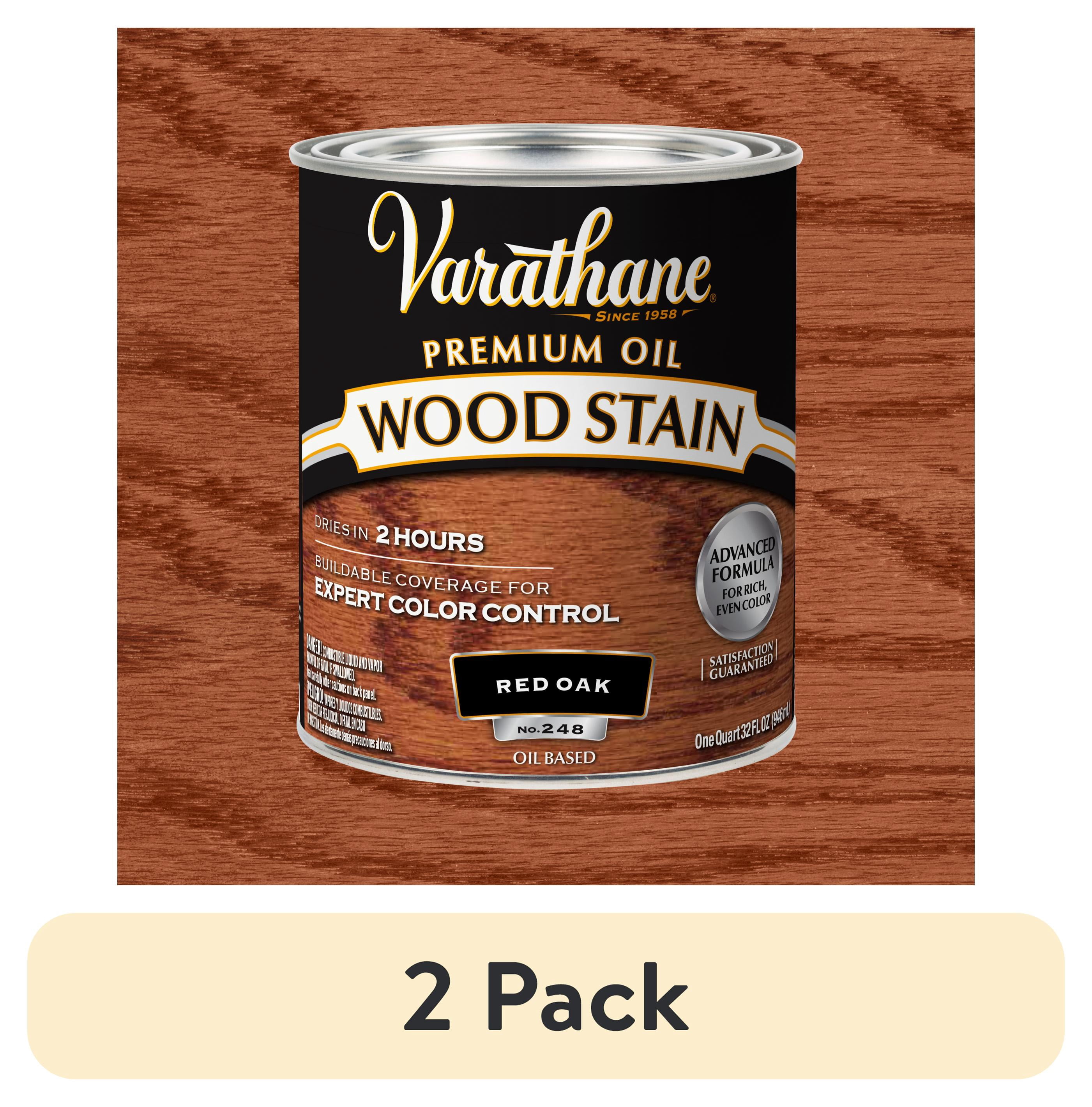 (2 pack) Red Oak, Varathane Premium Oil-Based Interior Wood Stain-211723H, Quart
