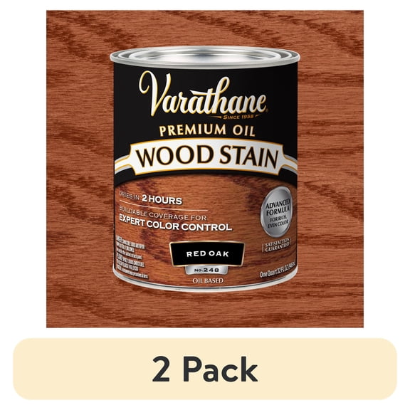 (2 pack) Red Oak, Varathane Premium Oil-Based Interior Wood Stain-211723H, Quart